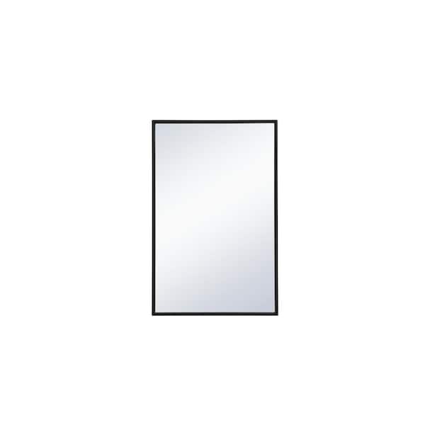 Unbranded Small Rectangle Black Modern Mirror (18 in. H x 28 in. W)