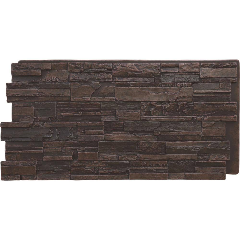 Cascade 48 5/8 in. x 1 1/4 in. Dark Tobacco Stacked Stone, StoneWall Faux Stone Siding Panel price history on PriceWatchPro