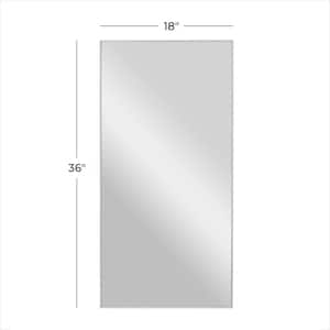 36 in. x 18 in. Rectangle Framed White Wall Mirror with Thin Frame