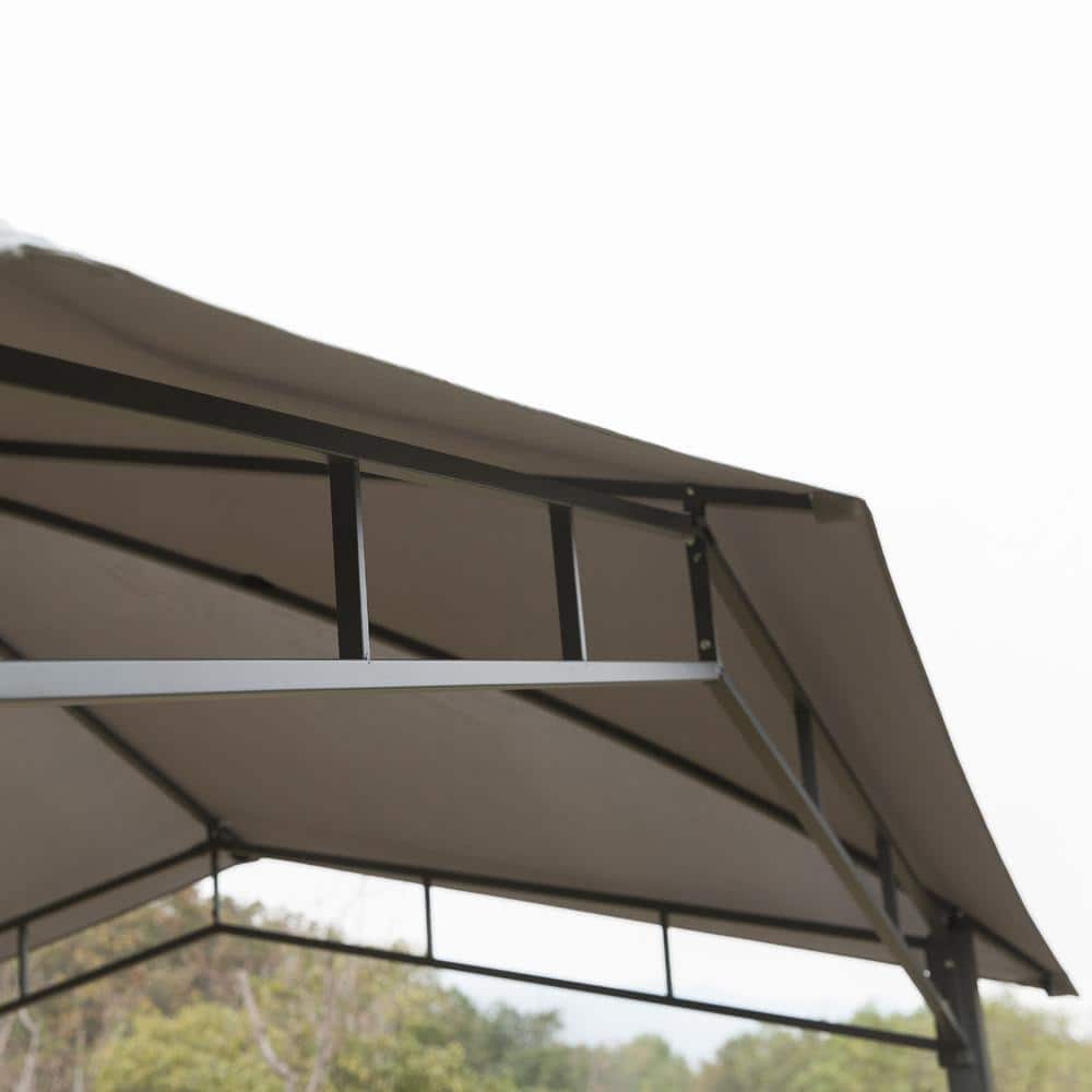 10' x 10' Grey Steel Frame Outdoor Patio Gazebo Canopy