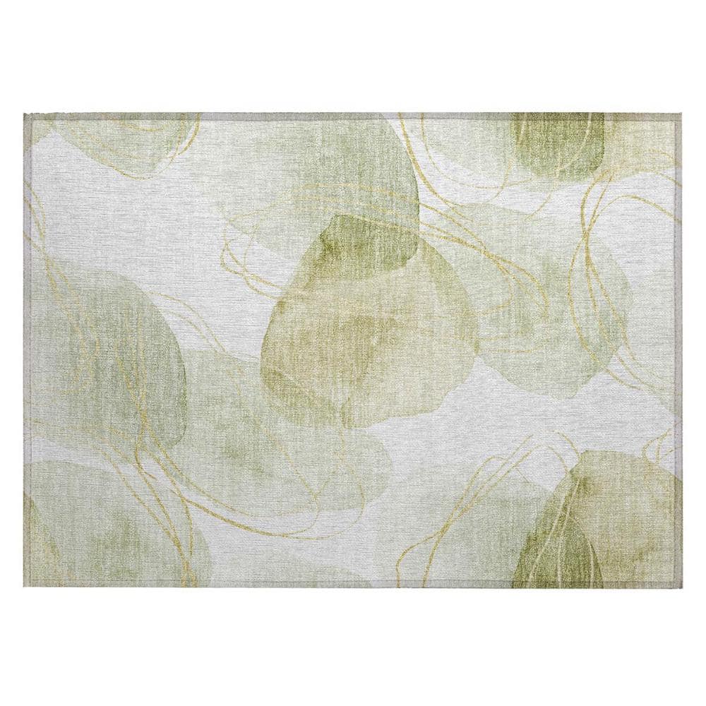 Green and Ivory 2 ft. x 3 ft. Woven Abstract Rectangle Indoor/Outdoor Area Rug price history on PriceWatchPro