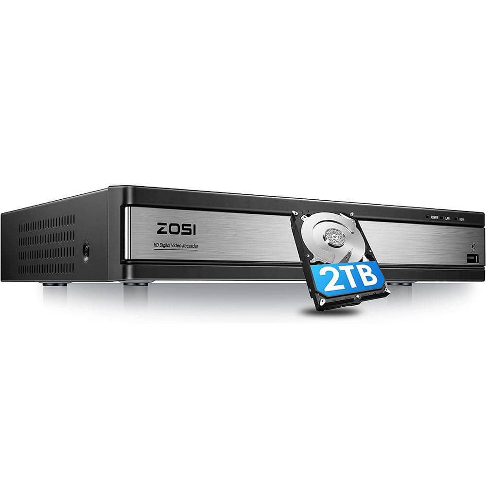 ZOSI H.265+ 16-Channel 5MP-Lite 2TB DVR Security Recorder Plug-in