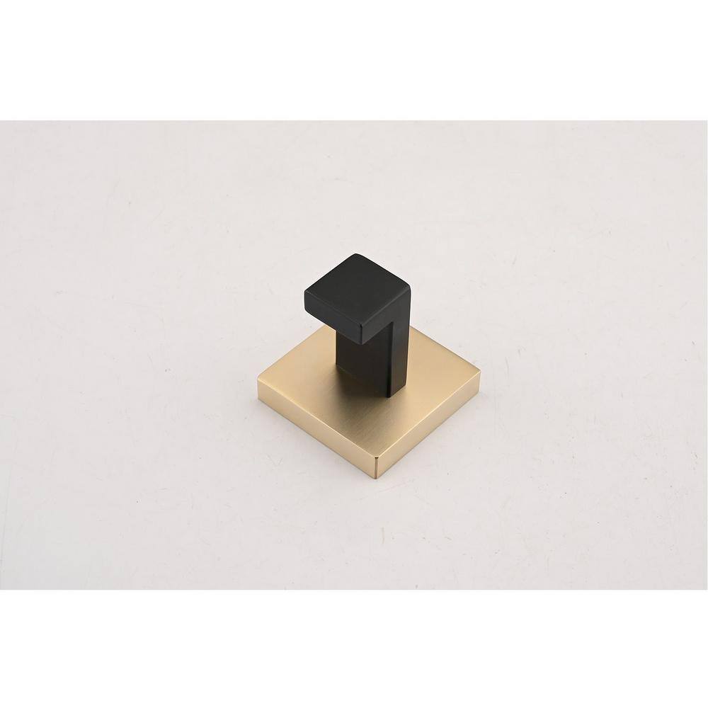 8-Piece Matte Black and Gold Stainless Steel Bathroom Hardware Set