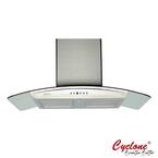 30 in. 550 CFM Curve Glass Accent Wall Mount Range Hood with LED Lights in Stainless Steel