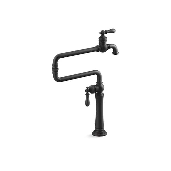 KOHLER Artifacts Deck Mount Pot Filler in Matte Black 99271BL The