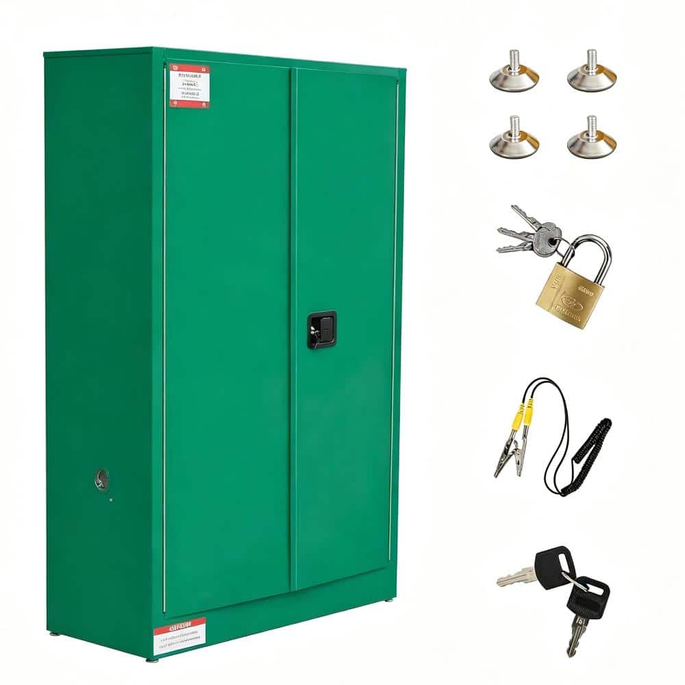 45 Gallon Green Flammable Storage Cabinet Manual Close, Steel Liquid Storage Fireproof Safety Cabinet with 3-Point Lock price history on PriceWatchPro
