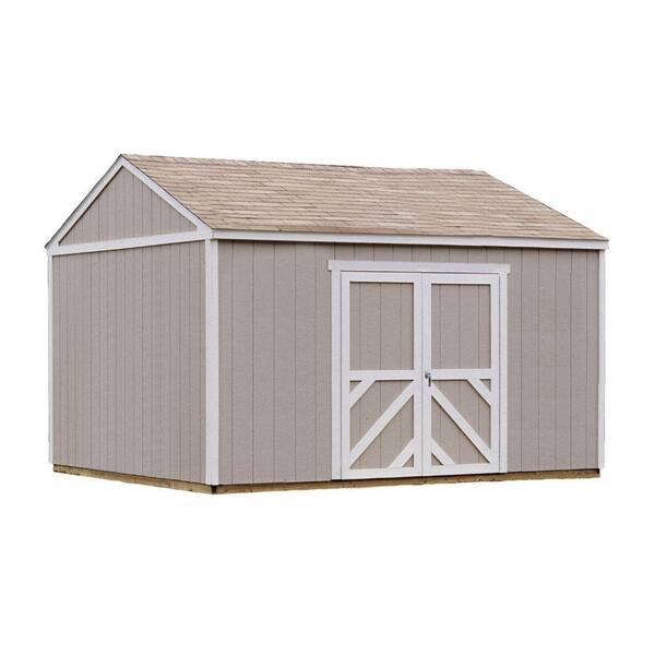 Handy Home Products Columbia 12 ft. x 16 ft. Wood Storage Building Kit with Floor