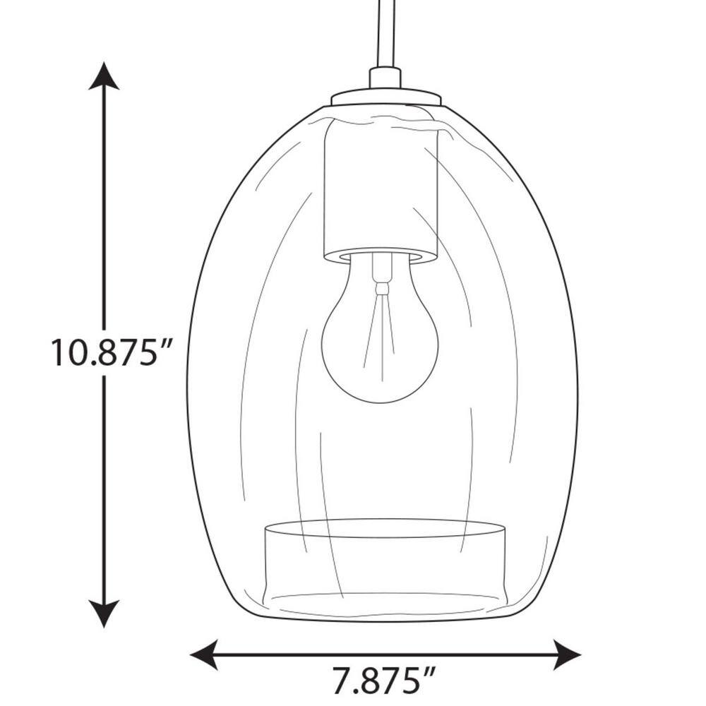 Brushed Nickel Glass Mini Pendant Light with LED Option