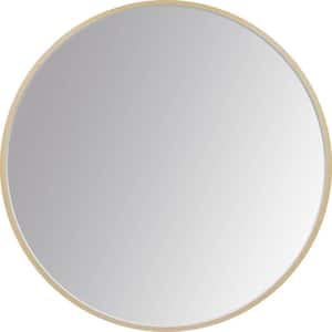Alais 24 in. x 24 in. Classic Round Framed Gold Decorative Mirror