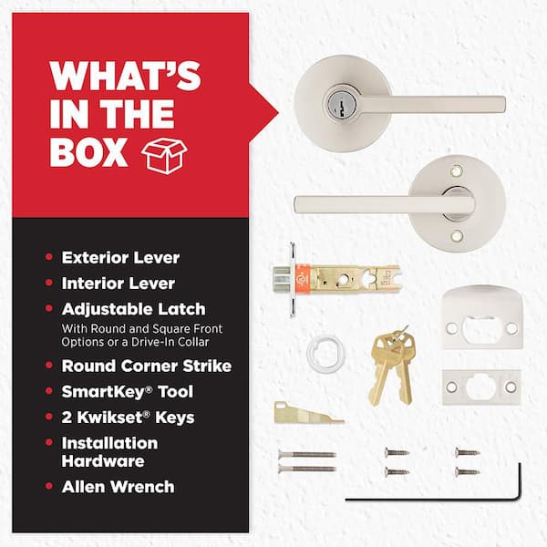 Kwikset Halifax Satin Nickel Keyed Storeroom Round Door Handle UL