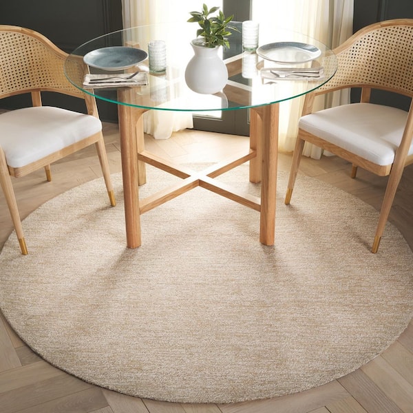 Natural Fiber 6 ft. x 6 ft. Natural/Bleach Modern Solid Round Area Rug