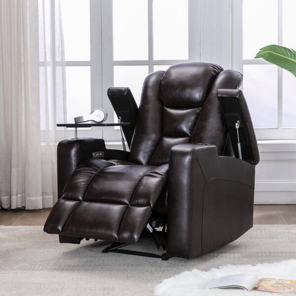 rocker recliner with arm storage