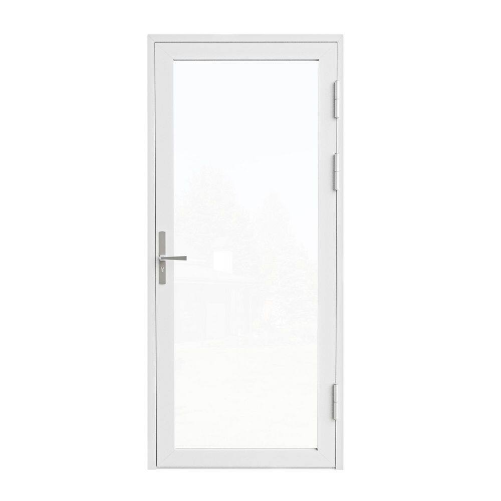 36 in. x 80 in. Left Swing/OutSwing Single Tempered Glass White Aluminum Patio Door price history on PriceWatchPro