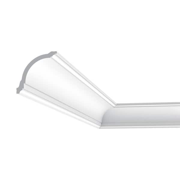 ORAC DECOR 3-1/8 in. x 3-1/8 in. x 78-3/4 in. Primed White Plain Polystyrene Crown Moulding (24-Pack)