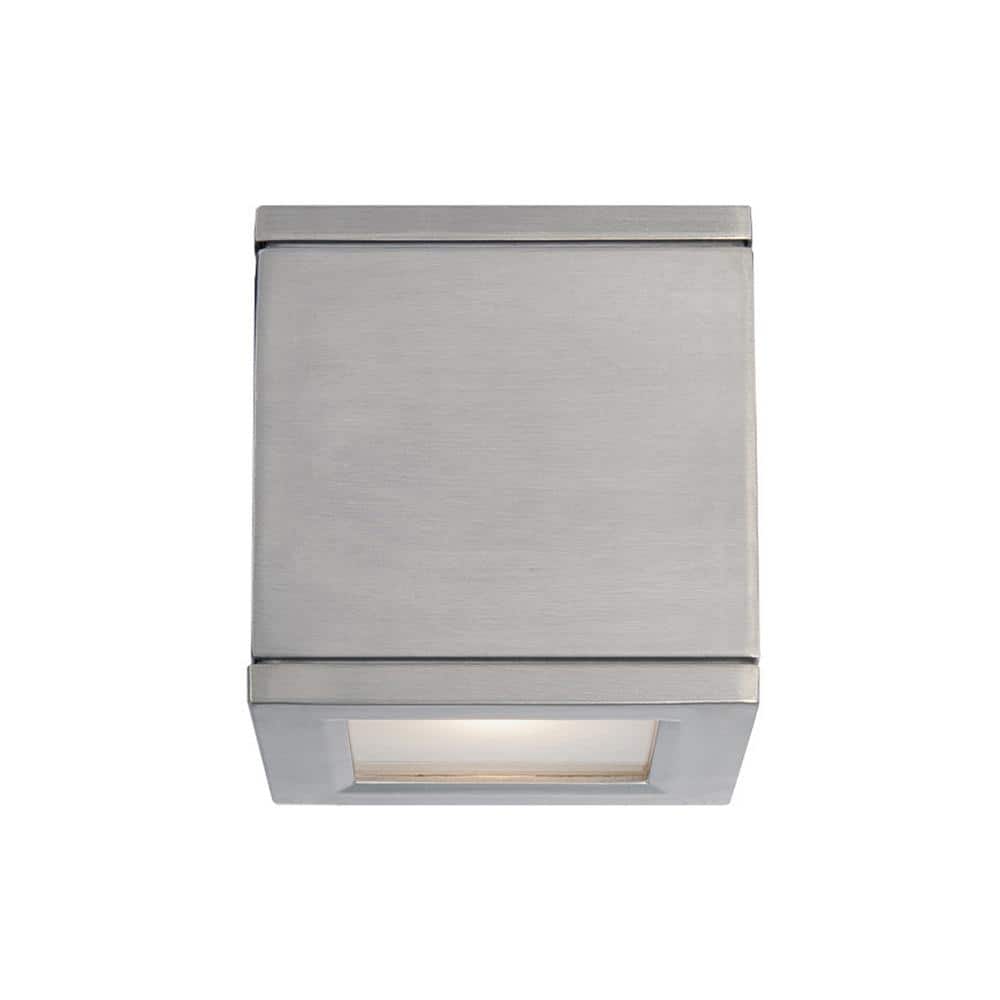 Sleek Silver Rubix 5'' LED Outdoor Wall Light - Energy Efficient