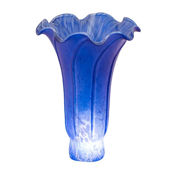 Pond Lily 6 in Amber Colorful Glass Cone Shade with no Fitter