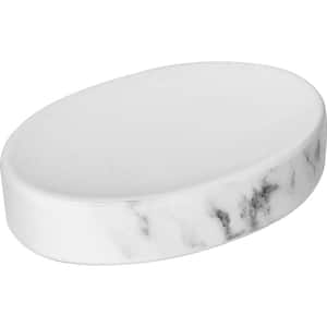 Marble Collection Bath Soap Dish Cup Dolomite White