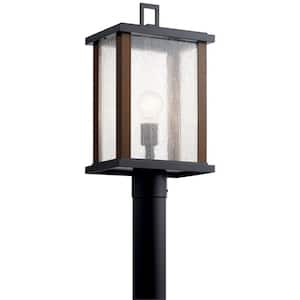 Marimount 1-Light Black Aluminum Hardwired Waterproof Outdoor Post Light with No Bulbs Included (1-Pack)