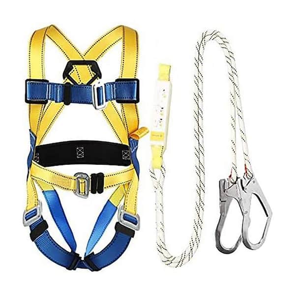 Unbranded 310 lb. 13.82 x 11.89 x 5.35 inches Polyester Fall Protection Safety Harness with Shock Absorbing Lanyard and Hook