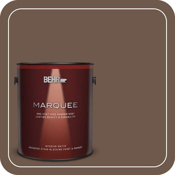 rustic tobacco BEHR MARQUEE 1 gal. #N230-7 Rustic Tobacco One-Coat Hide Matte Interior  Paint & Primer 145301