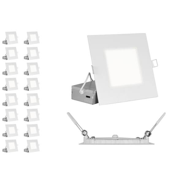 NICOR RELS Square 6 in. White Selectable IC-Rated Integrated LED ...