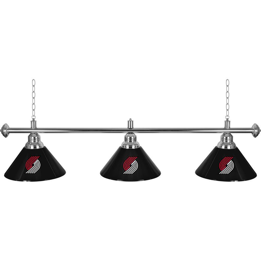Portland Trail Blazers Logo 3-Light Black Billiard Light