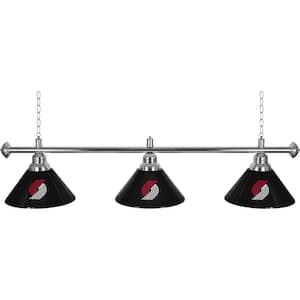 Portland Trail Blazers Logo 3-Light Black Billiard Light