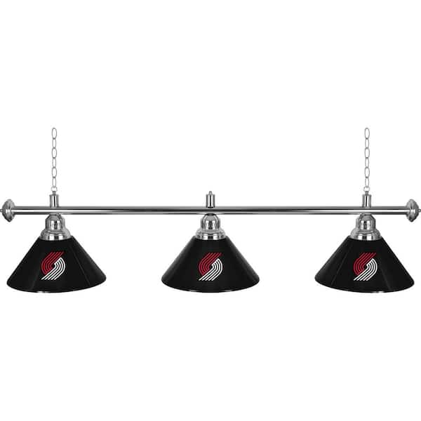 Unbranded Portland Trail Blazers Logo 3-Light Black Billiard Light