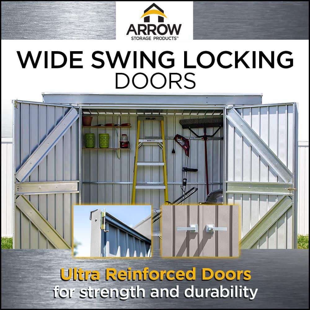 Anthracite Galvanized Steel 10-ft x 4-ft Storage Shed Kit