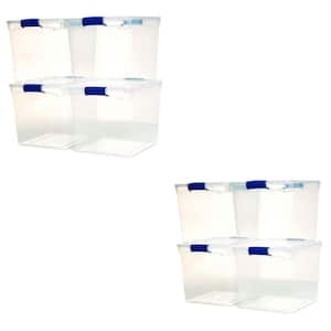 31 qt. Heavy Duty Modular Stackable Storage Containers, Clear, 8-Pack