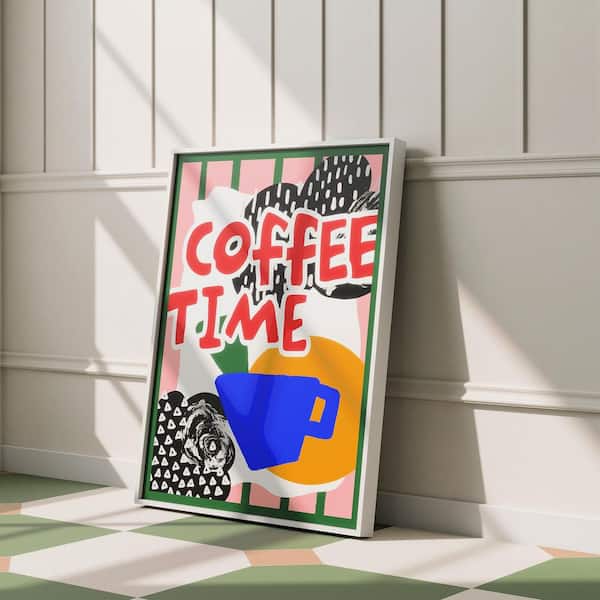 1 Piece Framed Coffee Time Canvas Wall Art Modern Wall Decor Cafe Style Decorative Canvas Print 24 in. x 18 in.