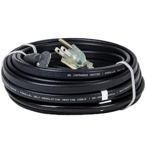 24 ft. Heating Cables for Pipes and Roof De-Icing, Self-Regulating with Built-in Thermostat, 120-Volt, 288-Watt