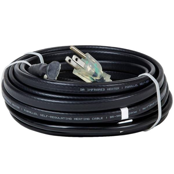 Dr Infrared Heater 200 ft. Heating Cables for Pipes and Roof De-Icing, Self- Regulating with Built-in Thermostat, 240-Volt, 2400-Watt DR-9RC2200 - The Home  Depot