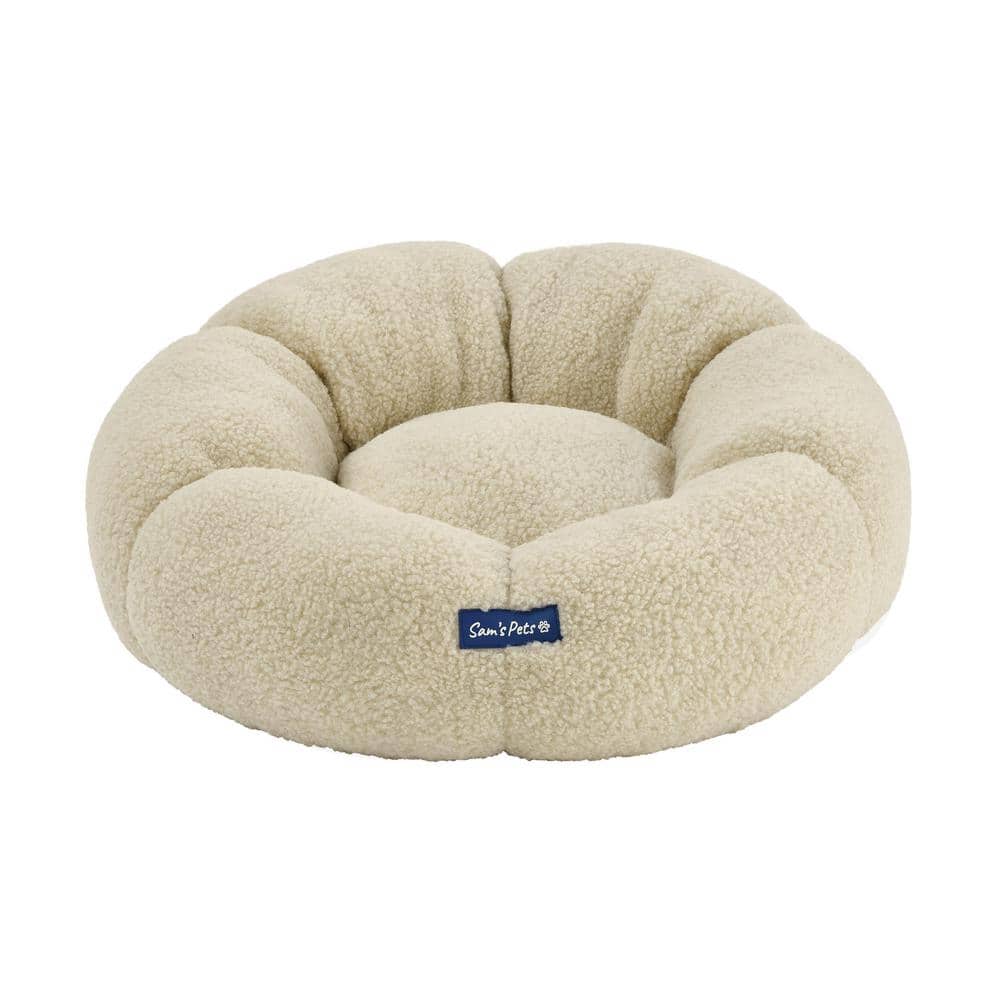 Chloe 23.62 in. Cuddler Dog Bed in Beige