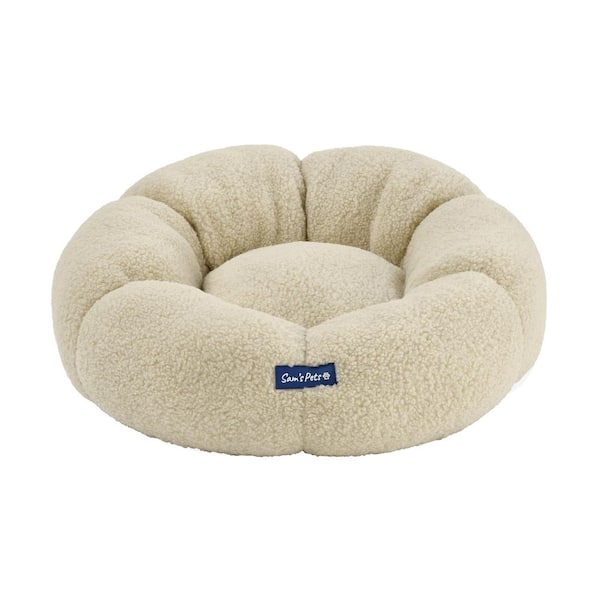Sam's Pets Chloe 23.62 in. Cuddler Dog Bed in Beige
