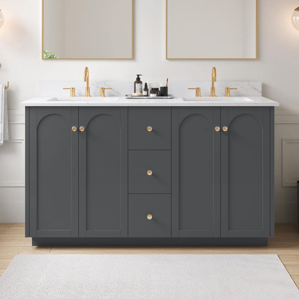Have a question about Home Decorators Collection Anabelle 60 in. Double Sink Charcoal Grey Bath ...