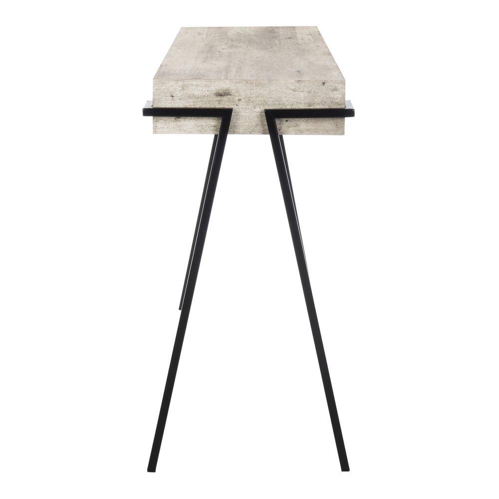 Lux Transitional Black & White Rectangular Console Table with Iron Legs