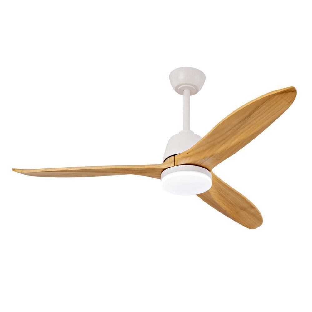 52 in. Indoor White Flush Mount Standard Ceiling Fan with Light and Remote, Wood Blades, Noiseless DC Motor price history on PriceWatchPro