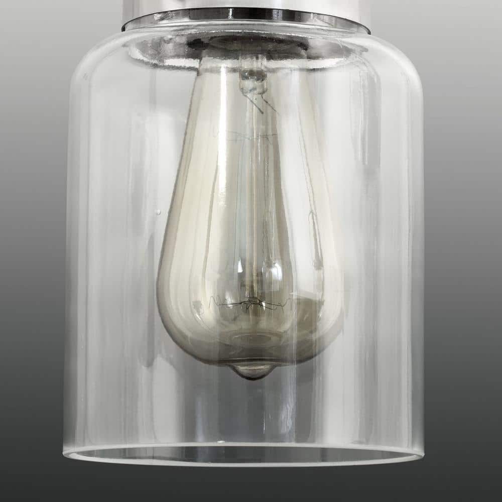 Brushed Nickel 3-Light Vanity with Clear Glass Shades