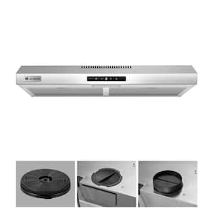 30 in. 400 CFM Ducted Under Cabinet Range Hood Wall Mount Vent with 3 Speed Fan Downdraft LED Lights in Stainless