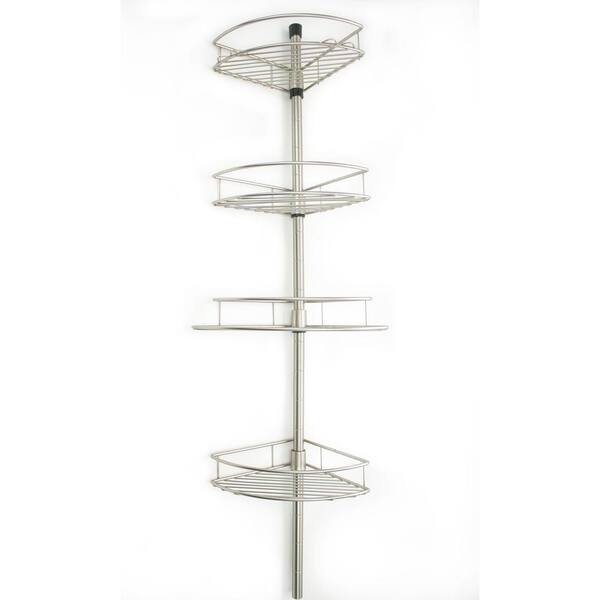 Chrome Taymor Corner Shower Basket Tower with Tension Pole