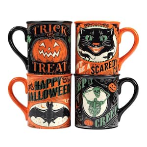 Scaredy Cat 5 in. 18 oz. Multicolored Earthenware Mug Assorted (Set of 4)