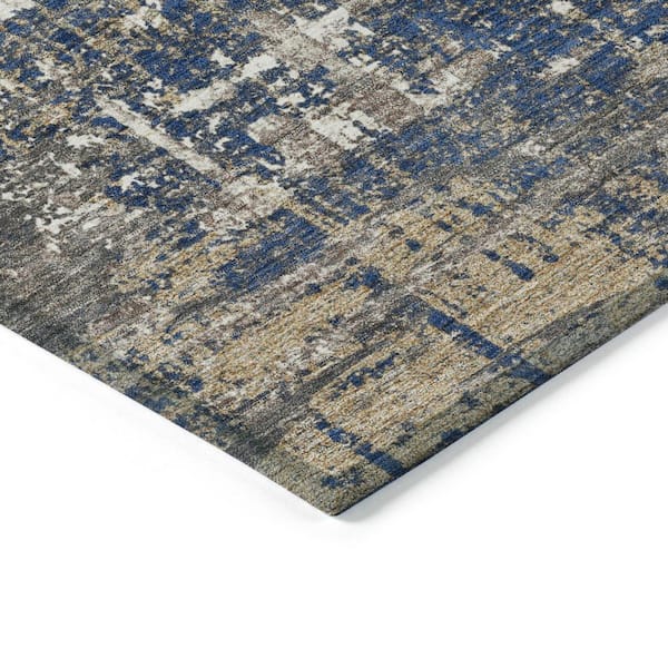 Chantille Machine Washable Indoor/Outdoor Abstract ACN1969 Navy 9 ft. x 12 ft. Area Rug