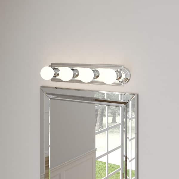 Hampton Bay 4-Light Chrome Raceway Vanity Light