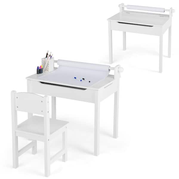 Costway 2-Piece Wood Top Toddler Craft Table and Chair Set Costway 2-Piece Wood Top Toddler Craft Table and Chair Set