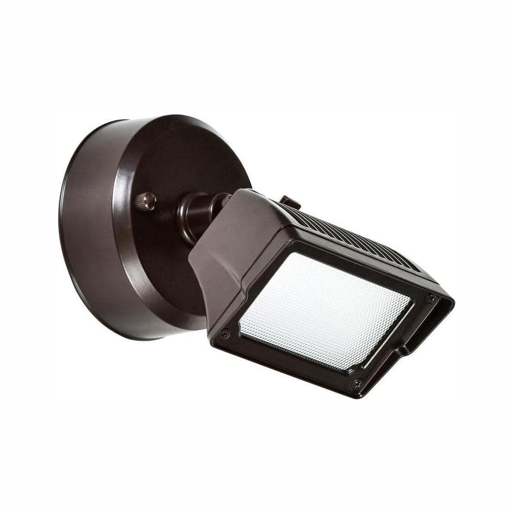 18-Watt Bronze Dusk-to-Dawn Outdoor Integrated LED Flood Light Wall/Eaves M