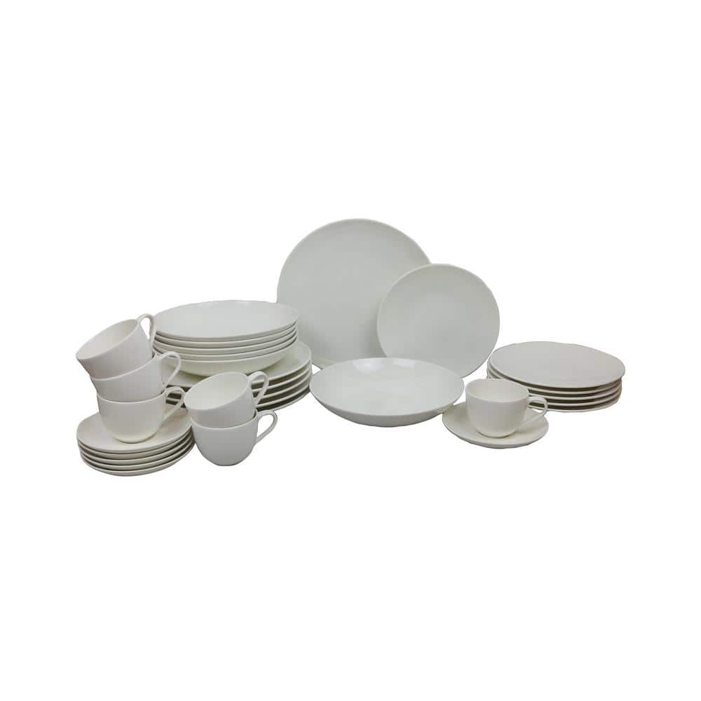 Villeroy & Boch 30-Piece For Me White Dinnerware Set includes 6 of each dinner  plates, salad plates, pasta bowls, cups and saucers 1041537174 - The Home  Depot