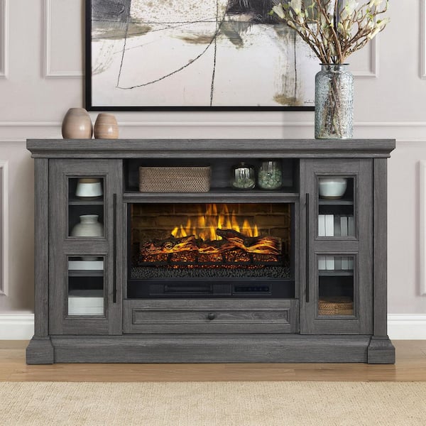Whalen 74 inch Fireplace Freestanding Console-Dark and Medium