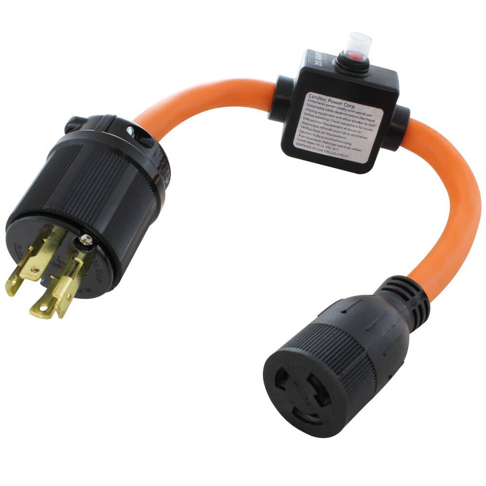 洋楽 allenklinghoffer AC WORKS L15-30P Locking Plug to L6-20R Connector with Inline 20A