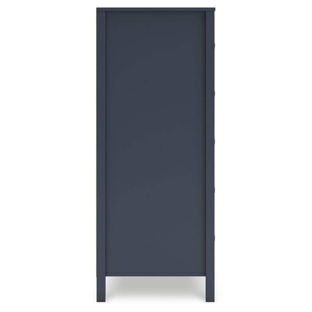 Navy Blue Transitional 5-Drawer Tall Dresser with Levelers